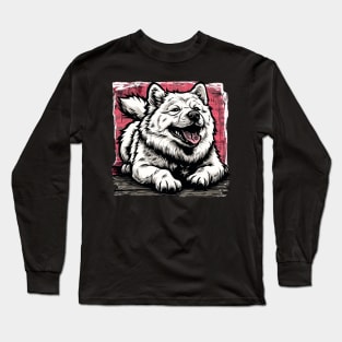 Retro Art Samoyed Dog Lover Long Sleeve T-Shirt